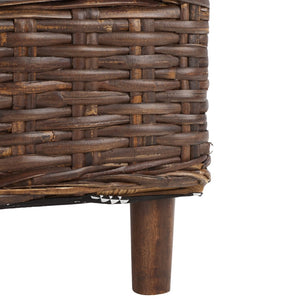 Safavieh Omni Barrel Chair - British Colonial-Inspired Rattan Accent With Soft Cotton Cushion For Cozy Elegance Brown FOX6501B