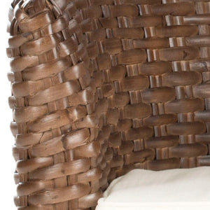Safavieh Omni Barrel Chair - British Colonial-Inspired Rattan Accent With Soft Cotton Cushion For Cozy Elegance Brown FOX6501B