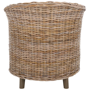 Safavieh Omni Barrel Chair - British Colonial-Inspired Rattan Accent With Soft Cotton Cushion For Cozy Elegance Natural FOX6501C
