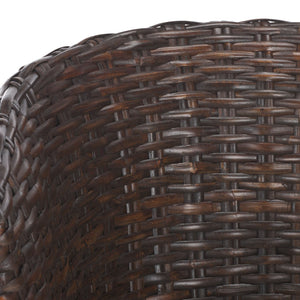 Safavieh Omni Barrel Chair - British Colonial-Inspired Rattan Accent With Soft Cotton Cushion For Cozy Elegance Brown/Black&White Cushion FOX6501D