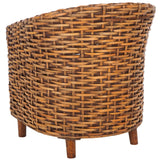 Safavieh Omni Rattan Barrel Chair  White / Honey Dark Brown FOX6501F