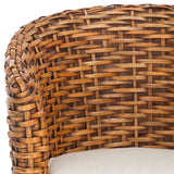 Safavieh Omni Rattan Barrel Chair  White / Honey Dark Brown FOX6501F