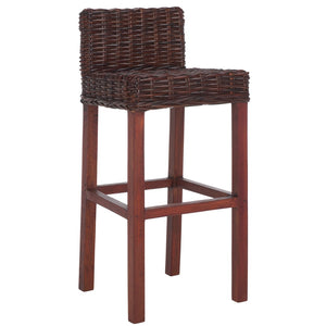 Safavieh Cypress Bar Stool - Island-Inspired Woven Rattan Seat With Solid Mango Wood For Timeless Charm Cappuccino FOX6502A