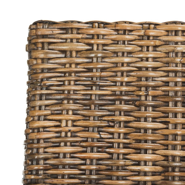 Safavieh SANIBEL Side Chairs – Tropical Elegance with Woven Rattan Detail for Coastal and Boho Décor Brown / Teak Brown FOX6504A-SET2