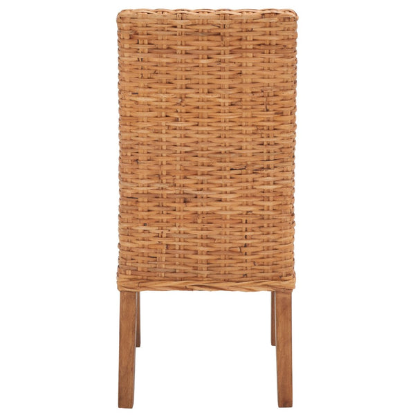 Safavieh SANIBEL Side Chairs – Tropical Elegance with Woven Rattan Detail for Coastal and Boho Décor Honey FOX6504B-SET2