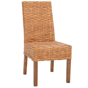 Safavieh SANIBEL Side Chairs – Tropical Elegance with Woven Rattan Detail for Coastal and Boho Décor Honey FOX6504B-SET2