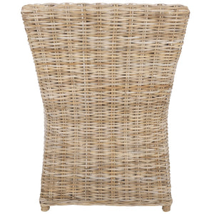 Safavieh Ventura Rattan Arm Chair - Coastal Elegance With Handwoven Design, Plush Cushion & Braided Detailing Natural FOX6505A