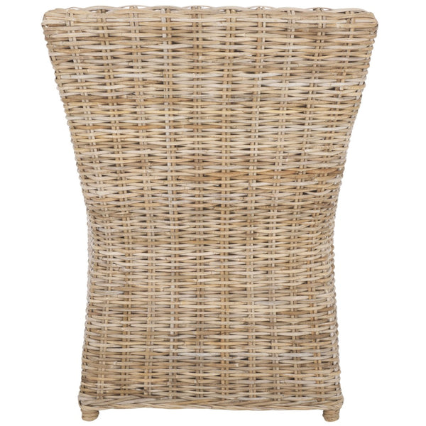 Safavieh Ventura Rattan Arm Chair - Coastal Elegance With Handwoven Design, Plush Cushion & Braided Detailing Natural FOX6505A
