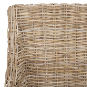 Safavieh Ventura Rattan Arm Chair - Coastal Elegance With Handwoven Design, Plush Cushion & Braided Detailing Natural FOX6505A