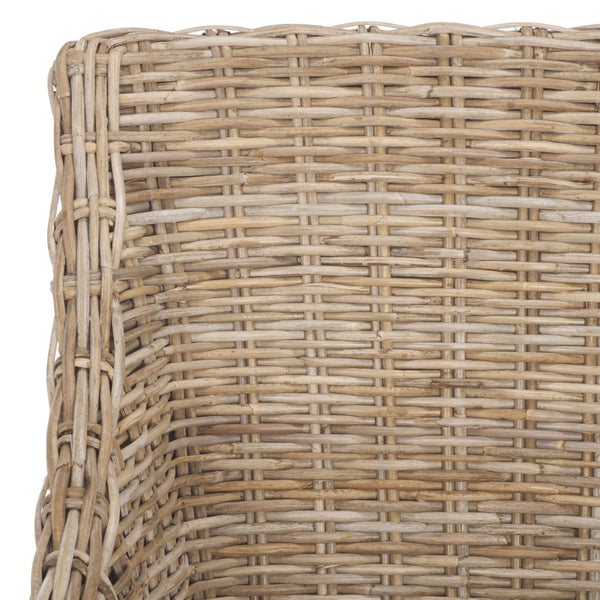 Safavieh Ventura Rattan Arm Chair - Coastal Elegance With Handwoven Design, Plush Cushion & Braided Detailing Natural FOX6505A