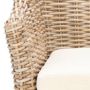 Safavieh Ventura Rattan Arm Chair - Coastal Elegance With Handwoven Design, Plush Cushion & Braided Detailing Natural FOX6505A