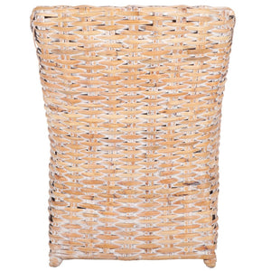 Safavieh Ventura Rattan Arm Chair - Coastal Elegance With Handwoven Design, Plush Cushion & Braided Detailing White FOX6505B