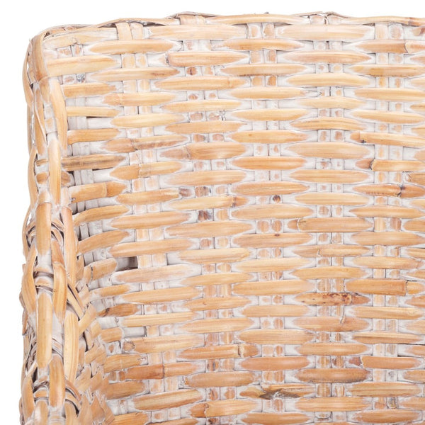 Safavieh Ventura Rattan Arm Chair - Coastal Elegance With Handwoven Design, Plush Cushion & Braided Detailing White FOX6505B