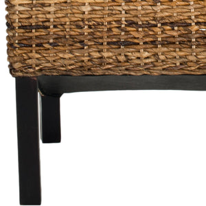 Safavieh PEMBROKE Side Chair Set - Elegant Coastal-Chic Mango Wood Design for Timeless Dining Spaces Banana Natural / Dark Brown FOX6520A-SET2