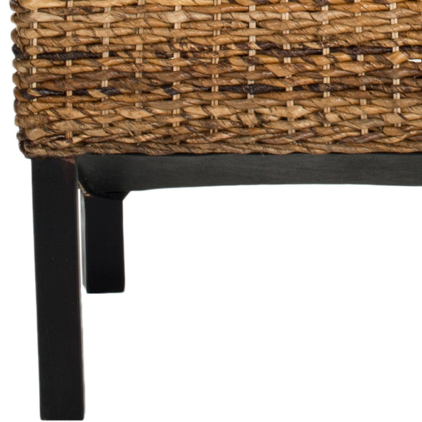 Safavieh PEMBROKE Side Chair Set - Elegant Coastal-Chic Mango Wood Design for Timeless Dining Spaces Banana Natural / Dark Brown FOX6520A-SET2