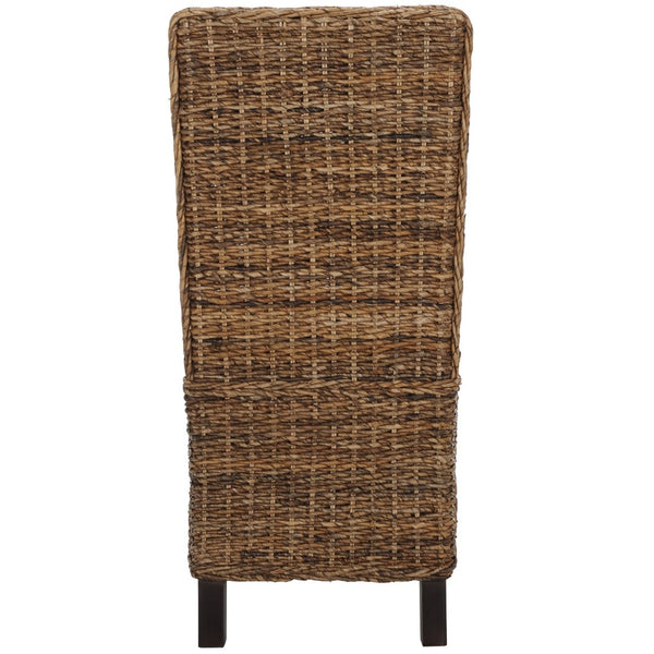 Safavieh PEMBROKE Side Chair Set - Elegant Coastal-Chic Mango Wood Design for Timeless Dining Spaces Banana Natural / Dark Brown FOX6520A-SET2