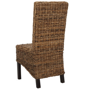 Safavieh PEMBROKE Side Chair Set - Elegant Coastal-Chic Mango Wood Design for Timeless Dining Spaces Banana Natural / Dark Brown FOX6520A-SET2