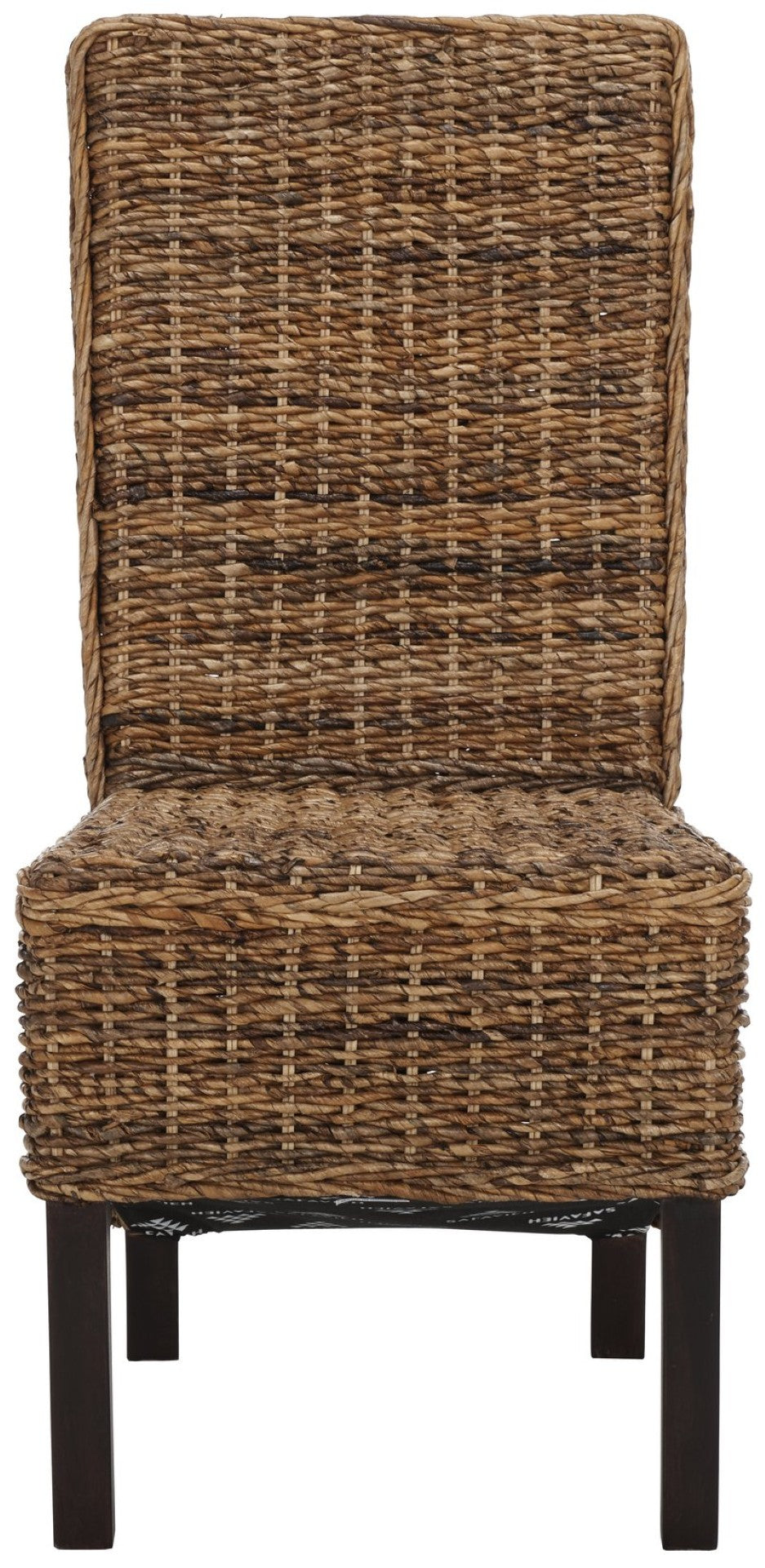 Safavieh PEMBROKE Side Chair Set - Elegant Coastal-Chic Mango Wood Design for Timeless Dining Spaces Banana Natural / Dark Brown FOX6520A-SET2
