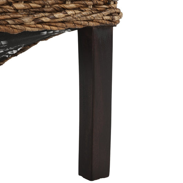 Safavieh PEMBROKE Side Chair Set - Elegant Coastal-Chic Mango Wood Design for Timeless Dining Spaces Banana Natural / Dark Brown FOX6520A-SET2