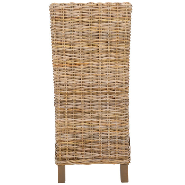 Safavieh PEMBROKE Side Chair Set - Elegant Coastal-Chic Mango Wood Design for Timeless Dining Spaces Natural Unfinished / Taupe FOX6520B-SET2