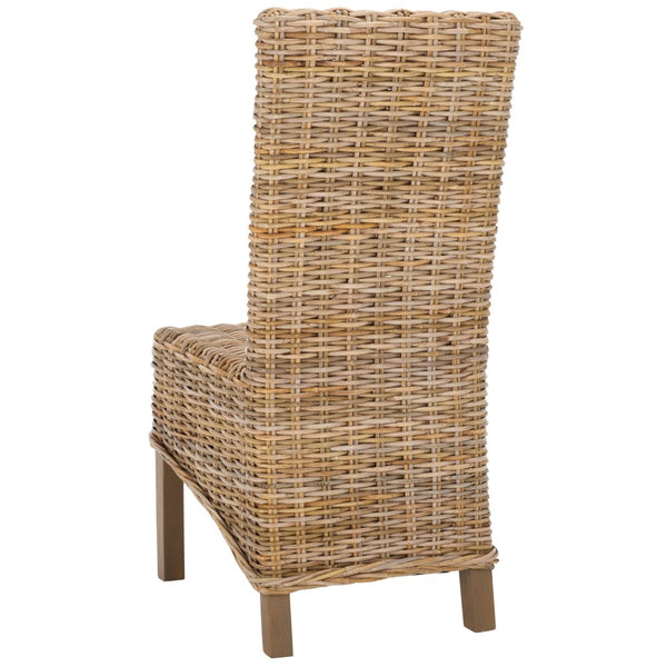 Safavieh PEMBROKE Side Chair Set - Elegant Coastal-Chic Mango Wood Design for Timeless Dining Spaces Natural Unfinished / Taupe FOX6520B-SET2