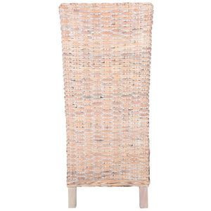 Safavieh PEMBROOKE Side Chair Set of 2 - Coastal-Chic White Wash Rattan for Modern Dining or Accent Seating FOX6520C-SET2