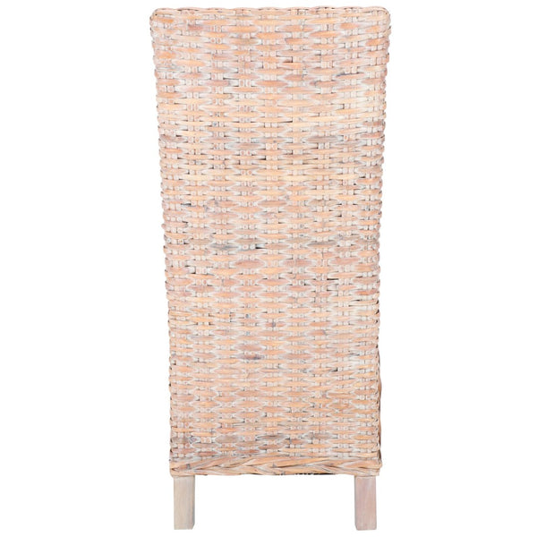 Safavieh PEMBROOKE Side Chair Set of 2 - Coastal-Chic White Wash Rattan for Modern Dining or Accent Seating FOX6520C-SET2