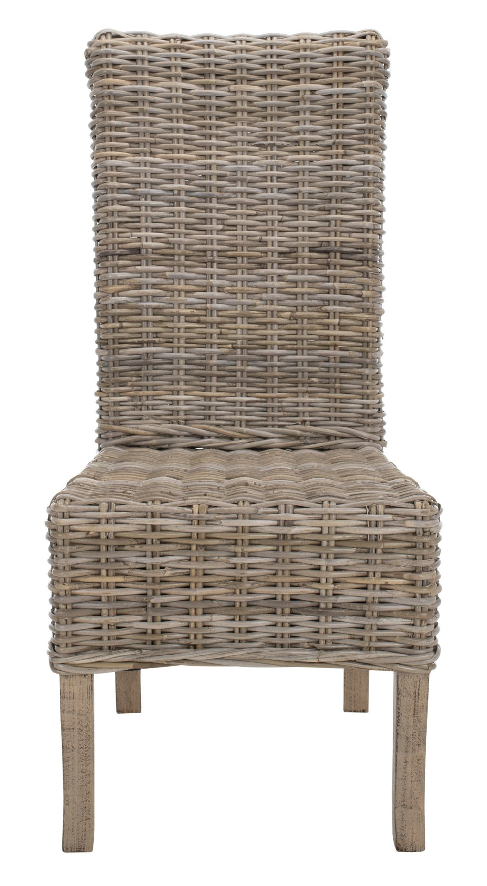 Safavieh QUAKER Side Chair - Natural Unfinished Rattan with Rustic Grey Finish for Coastal & Urban Styles FOX6521A-SET2