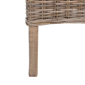 Safavieh QUAKER Side Chair - Natural Unfinished Rattan with Rustic Grey Finish for Coastal & Urban Styles FOX6521A-SET2