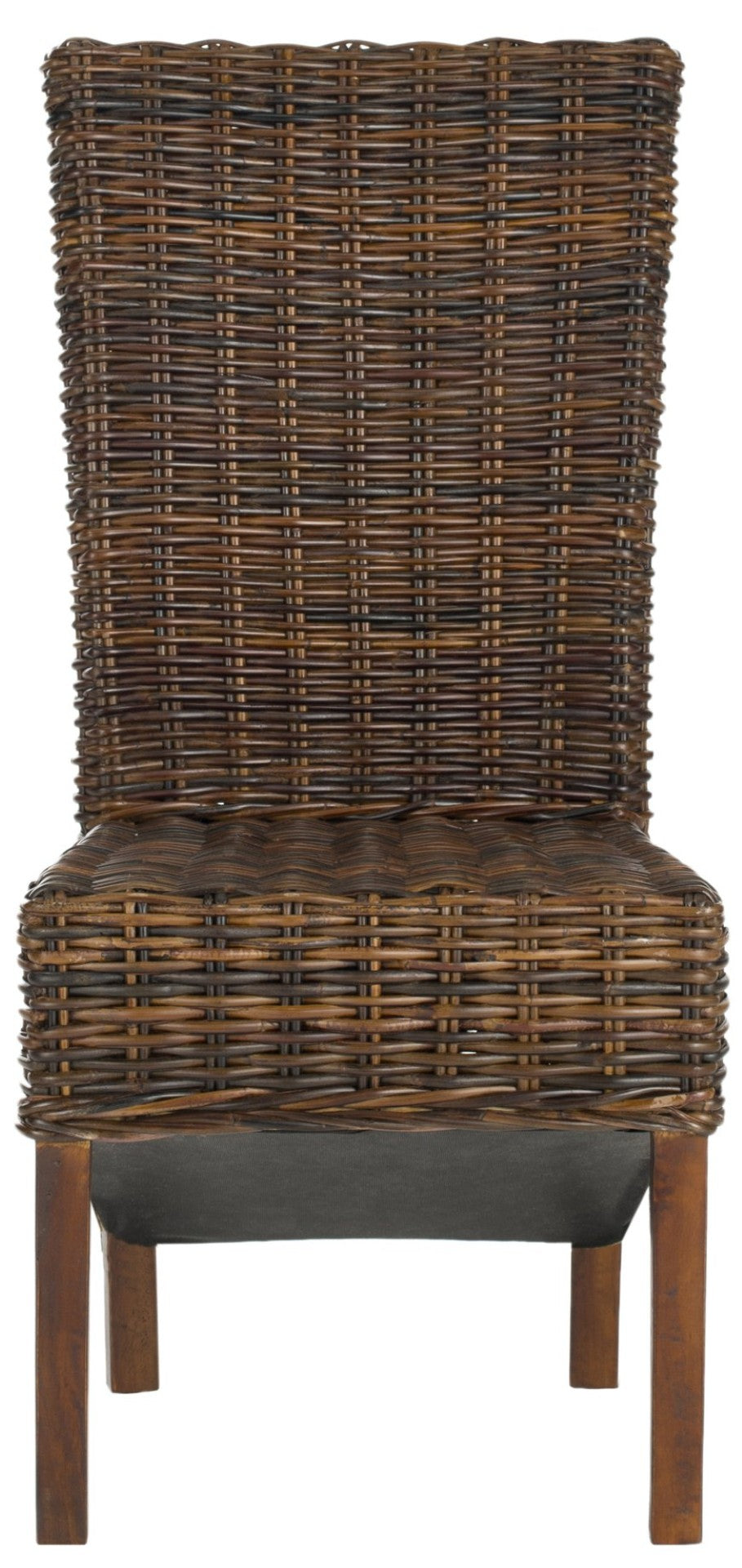 Safavieh RIDGE Side Chair in Pecan Brown - Handcrafted Mango Wood & Rattan for Modern Dining Elegance! FOX6523A-SET2