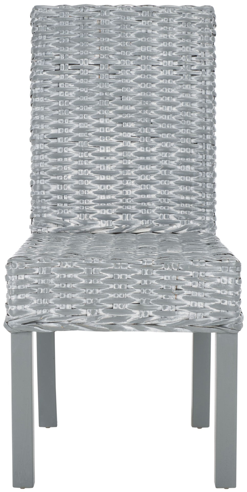 Safavieh WHEATLEY Side Chair - Elegant Grey White Wash Rattan & Mango Wood for Modern Dining Spaces FOX6525A-SET2