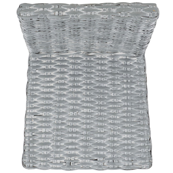 Safavieh WHEATLEY Side Chair - Elegant Grey White Wash Rattan & Mango Wood for Modern Dining Spaces FOX6525A-SET2