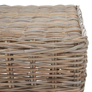 Safavieh Leary Coastal-Chic Coffee Table With Rattan Top And Sturdy Mango Wood Legs For Modern Living Spaces Natural Unfinished FOX6528A