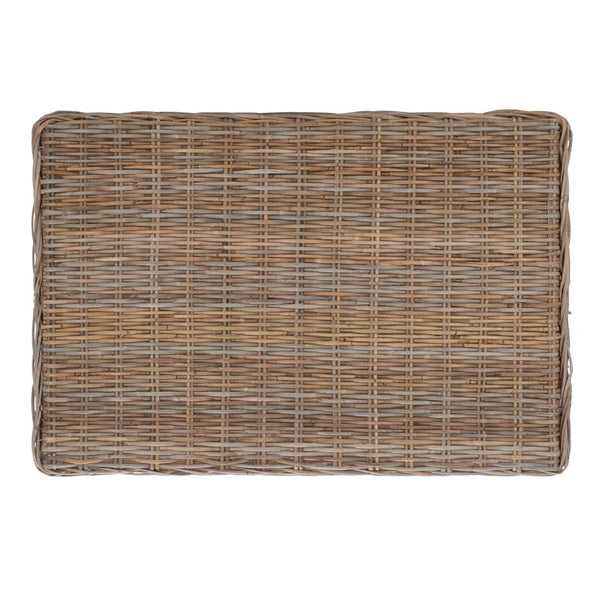 Safavieh Leary Coastal-Chic Coffee Table With Rattan Top And Sturdy Mango Wood Legs For Modern Living Spaces Natural Unfinished FOX6528A