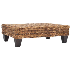 Safavieh Leary Coastal-Chic Coffee Table With Rattan Top And Sturdy Mango Wood Legs For Modern Living Spaces Banana Natural FOX6528B