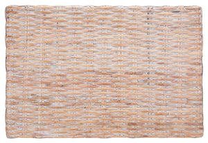 Safavieh Leary Coastal-Chic Coffee Table With Rattan Top And Sturdy Mango Wood Legs For Modern Living Spaces Natural White Wash FOX6528D