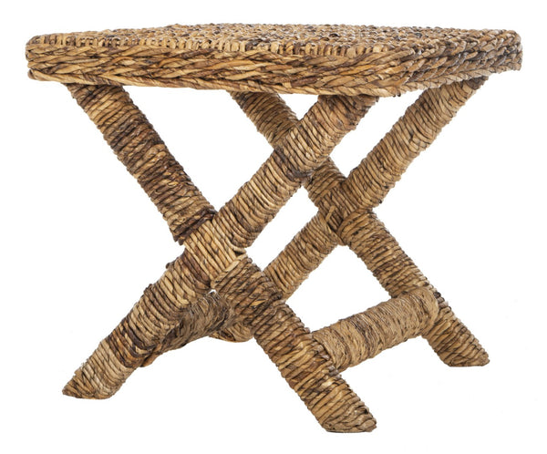 Safavieh Manor Ottoman - Handwoven Rattan Seat, Solid Mango Wood Frame, Versatile Accent For Any Room Banana Natural FOX6529A