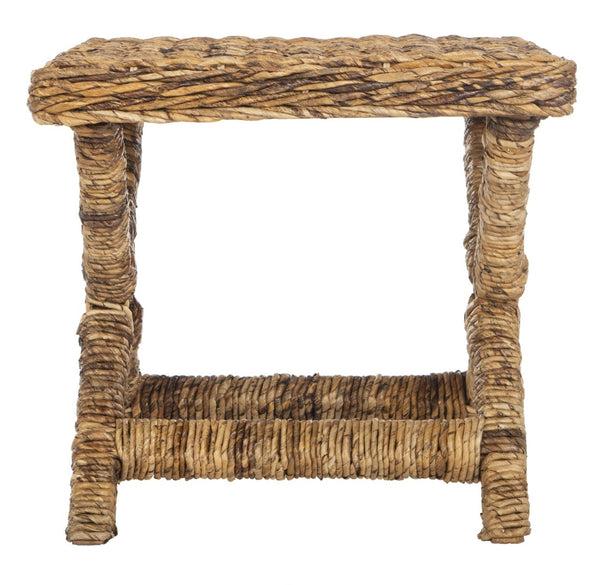 Safavieh Manor Ottoman - Handwoven Rattan Seat, Solid Mango Wood Frame, Versatile Accent For Any Room Banana Natural FOX6529A