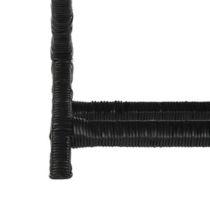 Safavieh Manor Ottoman - Handwoven Rattan Seat, Solid Mango Wood Frame, Versatile Accent For Any Room Black FOX6529B