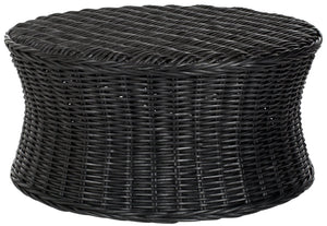 Safavieh Ruxton Coffee Table - Handwoven Rattan Cocktail Ottoman For Versatile Living Space Style & Comfort Black FOX6530B