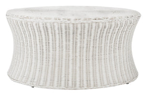 Safavieh Ruxton Coffee Table - Handwoven Rattan Cocktail Ottoman For Versatile Living Space Style & Comfort White FOX6530C