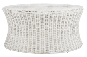 Safavieh Ruxton Coffee Table - Handwoven Rattan Cocktail Ottoman For Versatile Living Space Style & Comfort White FOX6530C