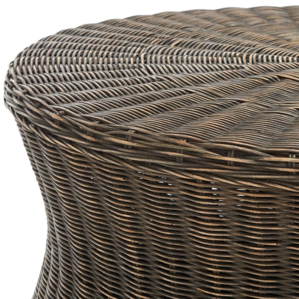 Safavieh Ruxton Coffee Table - Handwoven Rattan Cocktail Ottoman For Versatile Living Space Style & Comfort Dark Brown FOX6530D