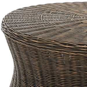 Safavieh Ruxton Coffee Table - Handwoven Rattan Cocktail Ottoman For Versatile Living Space Style & Comfort Dark Brown FOX6530D