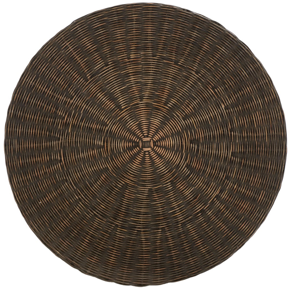 Safavieh Ruxton Coffee Table - Handwoven Rattan Cocktail Ottoman For Versatile Living Space Style & Comfort Dark Brown FOX6530D