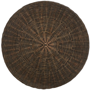 Safavieh Ruxton Coffee Table - Handwoven Rattan Cocktail Ottoman For Versatile Living Space Style & Comfort Dark Brown FOX6530D