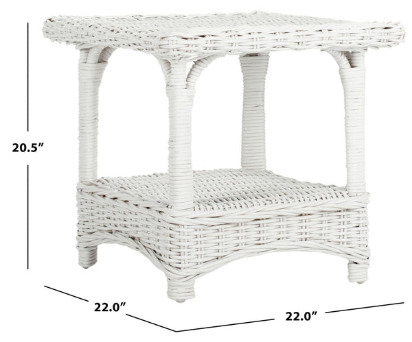 Safavieh Bowen Coastal-Style Rattan Side Table With Elegant Rope Edge - Perfect For Living Rooms & Bedrooms FOX6531B