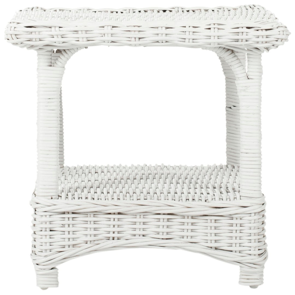 Safavieh Bowen Coastal-Style Rattan Side Table With Elegant Rope Edge - Perfect For Living Rooms & Bedrooms FOX6531B