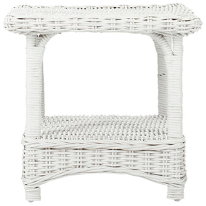 Safavieh Bowen Coastal-Style Rattan Side Table With Elegant Rope Edge - Perfect For Living Rooms & Bedrooms FOX6531B