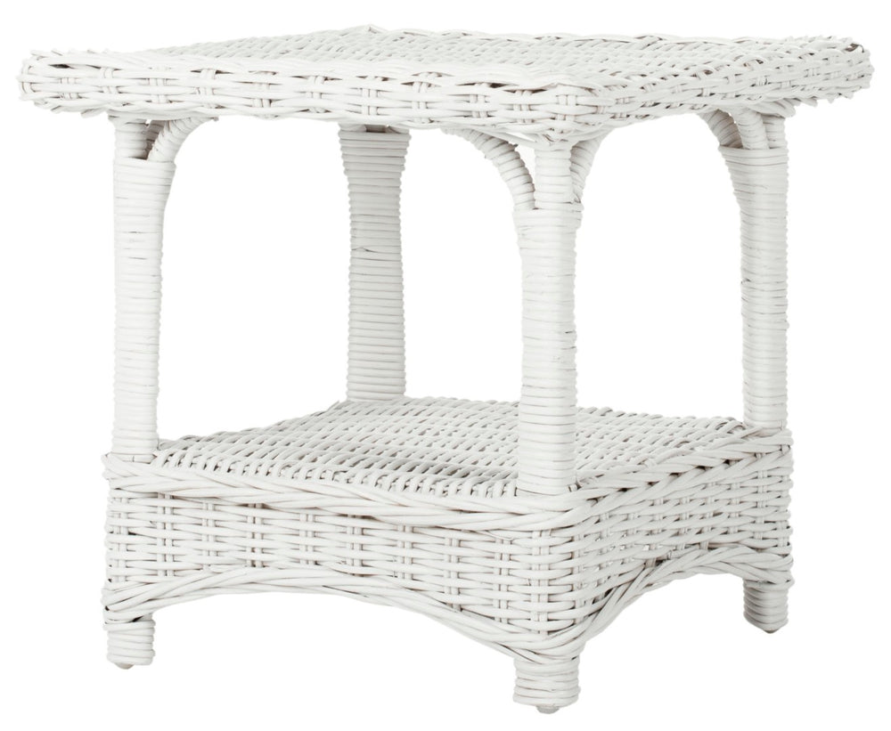 Safavieh Bowen Coastal-Style Rattan Side Table With Elegant Rope Edge - Perfect For Living Rooms & Bedrooms FOX6531B